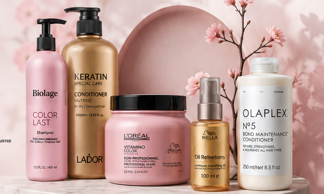 Professional women's beauty products hero display